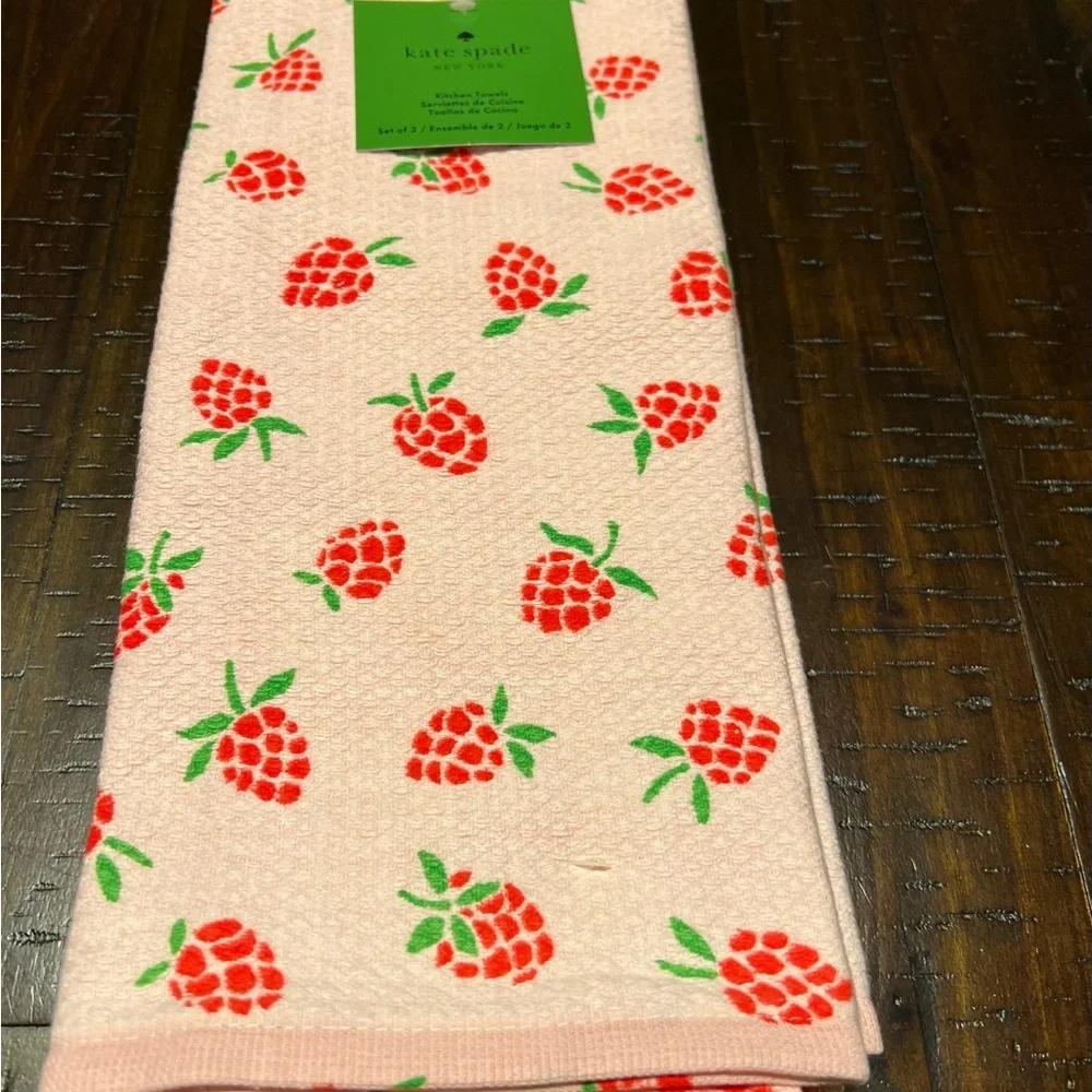 Kate Spade New York Pink Berries Kitchen Towels Set of 2